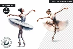 2 Watercolor Ballerina Watercolor clipart, ballet Dancer png Product Image 1