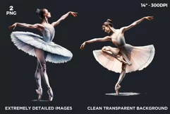 2 Watercolor Ballerina Watercolor clipart, ballet Dancer png Product Image 2