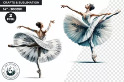 2 Watercolor Ballerina Watercolor clipart, ballet Dancer png Product Image 1