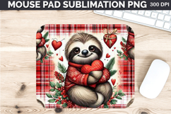 Watercolor Sloth Mouse Pad Sublimation - Valentines PNG Product Image 1