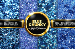 Blue Chunky Digital Papers - 04 Variations Product Image 1