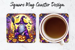 Halloween Gnome Mug coaster | Coaster | Sublimation Design Product Image 1