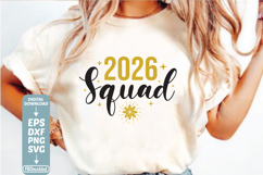 2026 Squad SVG Cuts File, Happy New Year 2026 SVG, Happy New Product Image 1