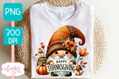 Happy Thanksgiving PNG for Sublimation |Cute Gnome PNG Product Image 3