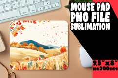 Watercolor Autumn Scene Mouse Pad Sublimation Product Image 1