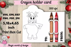 Christmas Christmas deer Coloring Card svg, Crayon holder Product Image 1