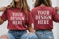 Red Christmas Bella Canvas 3001 Front And Back Mocku Product Image 1