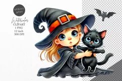 Halloween clipart, Witch clipart, Autumn clipart Product Image 1