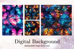 Butterfly Seamless Pattern Background Digital Paper Wrap_17 Product Image 1