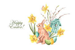 Happy Easter watercolor set. Easter traditions. Product Image 17