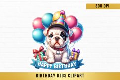 cute Birthday Dogs Clipart, Birthday Dogs sublimation Product Image 1