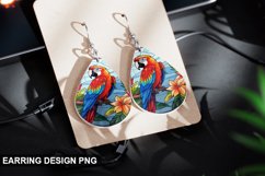Stained Glass Macaw flowers Earring Design Product Image 1