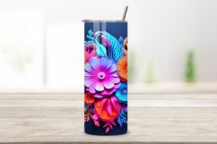 3D Whimsical Floral Tumbler Wrap | Sublimation PNG design Product Image 2
