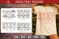 Funny Christmas Deer SVG design Holly Jolly Deer Product Image 1