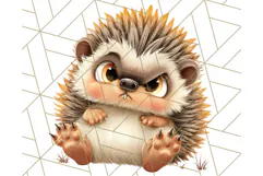 Adorable Angry Animals Clipart PNG, Cute Moody Faces Png Product Image 5