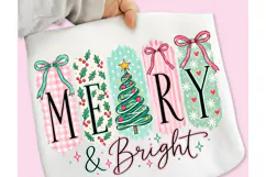 Merry and Bright PNG, Preppy Merry Coquette Christmas PNG Product Image 2