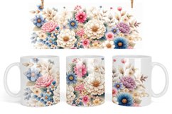Pastel Flowers mug design, Watercolor Floral Coffee Mug Product Image 1