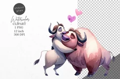 Bison clipart, Animals clipart, Love clipart Product Image 1