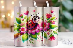 Ladybug Valentine's Day Tumbler Wrap Sublimation Product Image 1