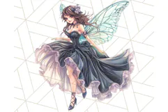 Gothic Fairy & Potion Clipart, Dark Fantasy PNG Printable Product Image 5