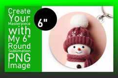 Dynamic Keychain Circle Design Template , Snowman Product Image 1