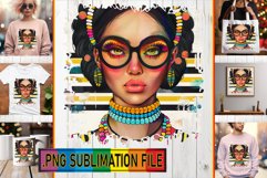 Striped Chic: Elegant Portrait PNG Product Image 1