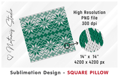 Cozy Christmas Knitted Design - Sublimation Square Pillow Product Image 2