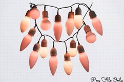 Cute Pink Christmas Watercolor Clipart PNG Product Image 1