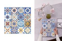 Portuguese Tiles Pattern Collection 42 Seamless Blue &amp; White Product Image 13