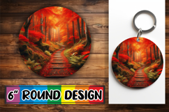 Enchanted Round Keychains PNG, Autumn Product Image 1