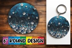 Sparkling Blossom Leopard Sublimation Circle: Keychain, Coas Product Image 1