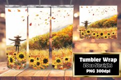 Watercolor Autumn Scene | 20oz Tumbler Wrap Sublimation Product Image 1