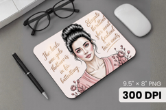 Afro Girl / Woman braided hair Mouse Pad, Black Queen PNG Product Image 1