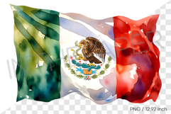 Large waving Mexican national flag cloth PNG Clipart Product Image 1