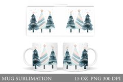 Christmas Tree Mug Sublimation. Christmas Tree Mug Design Product Image 1