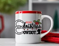 Cowboy Christmas text print svg, png cricut Western Christma Product Image 6