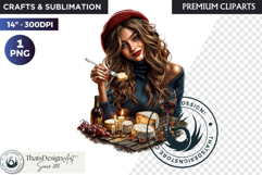French Girl Clipart PNG, French woman, I love Paris Clipart Product Image 1