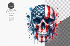 Patriotic clipart, Skull clipart, 4th of July Product Image 1