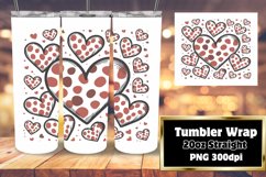 Modern Heart Tumbler Wrap Pattern Sublimation 20oz Product Image 1