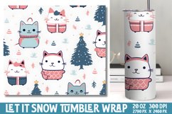 Let It Snow Christmas Tumbler Sublimation Wrap Product Image 1