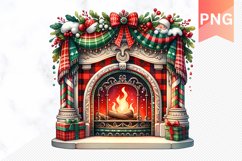 Christmas Fireplace Clipart Bundle - Christmas Sublimation Product Image 17