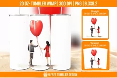 Valentines day Tumbler Wrap Designs, Sublimation Wrap Product Image 1