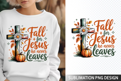 Fall for Jesus Sublimation Design - Christian Png Product Image 1