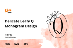 Delicate Leafy Monogram Design Product Image 1