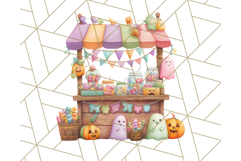 Pastel Halloween Town PNG Clipart, Spooky Shops &amp; Homes Png Product Image 5