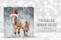 Christmas horse tumbler | Winter Horse Tumbler Sublimation Product Image 8
