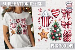 Christmas Coquette Bow PNG Holidays Funny Watercolor Product Image 1