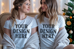 Christmas Bella Canvas 3001 Couple Mockup , BC3001 Couple mo Product Image 1