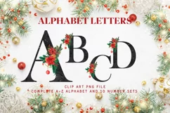 Christmas Flower Alphabet Poinsettia Ornament Letters Product Image 1