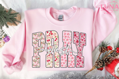 Christian Png, JUST PRAY Png Floral Christian Png Product Image 2